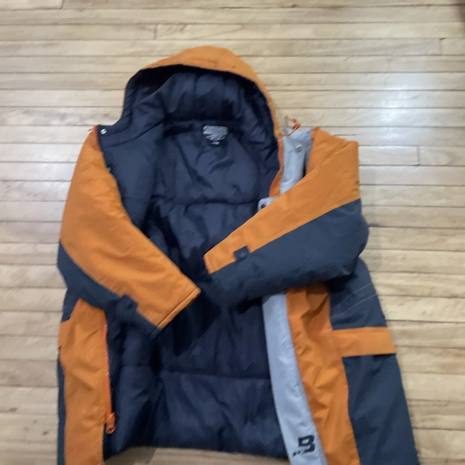 Boss by I.G. Design PVC Puffer Jacket Men XL Orange Vtg 90s Heavy Snow Coat 54" - Image 4 of 4