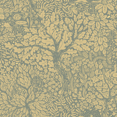 4080-83107 Olle Green Yellow Forest Sanctuary Scandinavian Non Woven Wallpaper