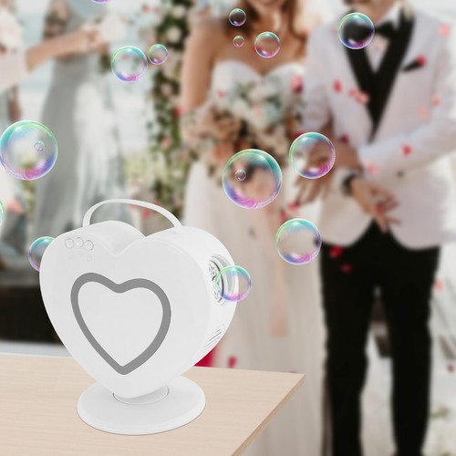 Macchina Automatica a Bolle di Sapone a Forma di Cuore con Rotazione 360° per Bambini Nuova - Foto 4 di 12