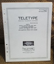 Teletype Printing Telegraph Systems Bulletin 1123-Issue 1- Parts ED56