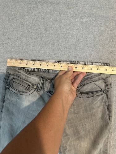 VTG Y2K Guess Daredevil Skinny Leg Premium Rhinestone Button Acid Gray Wms Sz 27 - Picture 4 of 16