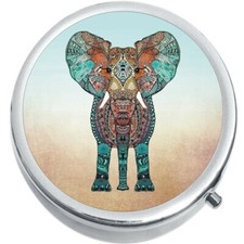 Tribal Elephant Medicine Vitamin Compact Pill Box