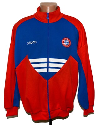 BAYERN MUNICH 1995/1997 TRAINING FOOTBALL JACKET JERSEY ADIDAS SIZE L ADULT