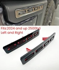 Red Black Front Bumper Fascia Fender 2500 Emblems 2024+ GMC SIERRA 2500HD