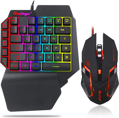 teclado de una mano gamer mecanico y mouse para ps4 pc celular xbox one computad