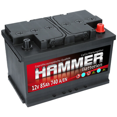 Autobatterie HAMMER 12V 85Ah Starterbatterie Wartungsfrei Top Angebot Neu