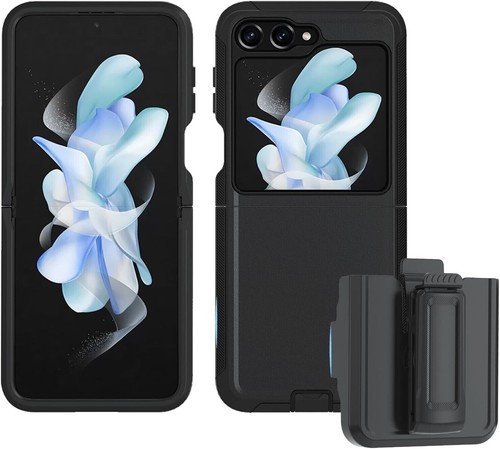 For Samsung Galaxy Z Flip 5 Heavy Duty Shockproof Cover Case Belt Clip Rugged - 第 1/6 張圖片