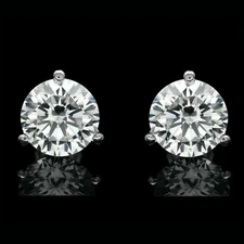 4Ct Lab Created Diamond Solitaire Martini Stud Earrings 14k White Gold Finish