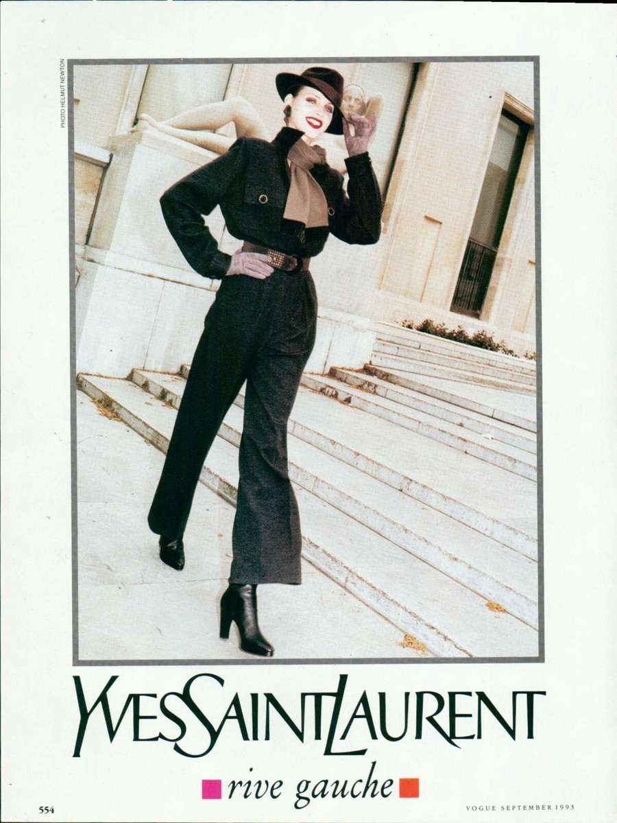 YSL Magazine Print Ad Yves Saint Laurent Helmut Newton fashion