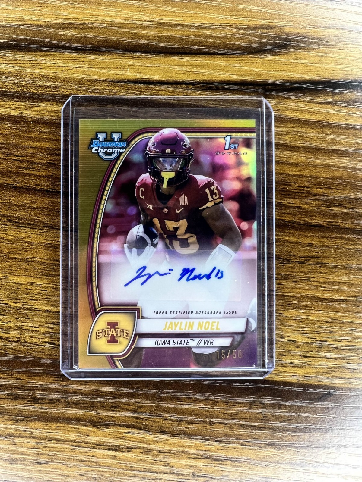 2024 Bowman U Chrome Jaylin Noel #PA-JNO 1st Bowman Gold Ref Auto #'d /50 ISU