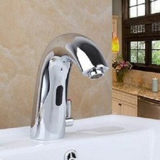 Arc Cold  Hot Mixer Auto-sensor Faucet Touchless 1 Handle Bathroom Basin Taps
