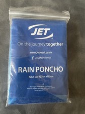 JET FUEL STATIONS Adult Emergency Waterproof Rain Poncho Hooded Outdoor Events