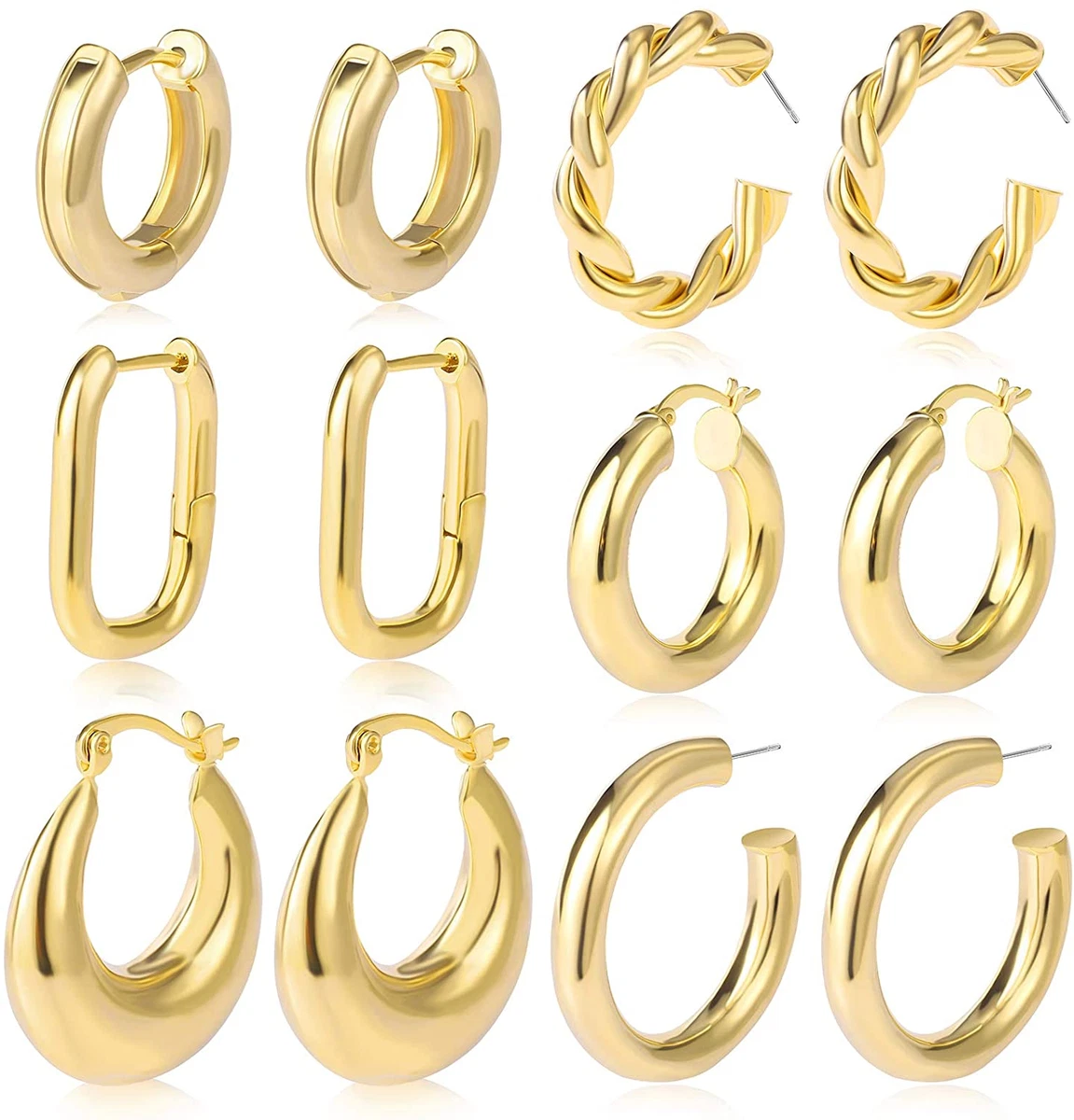 Chunky gold hotsell hoop earrings
