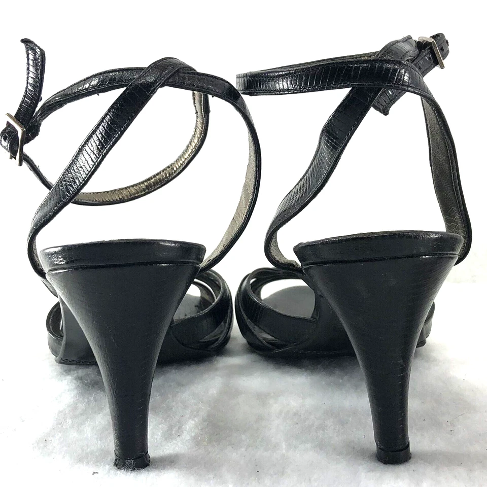 2 Pair Shoes Casuel Corner Womens Sz 7.5/8 Silver Black Heels Dressy Strappy - Image 4 of 4