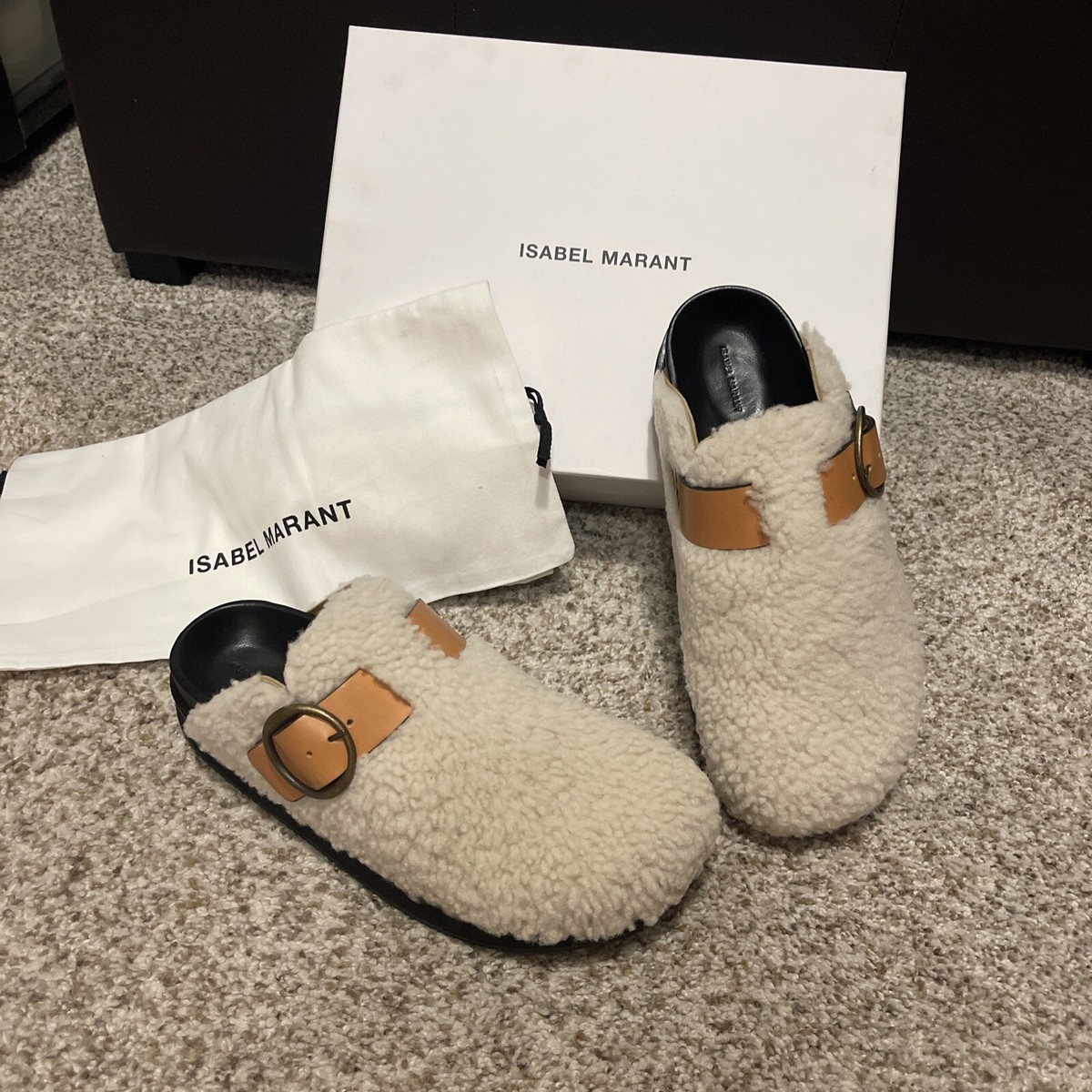 Isabel Marant Mirst Mule In Ecru Shearling Fur 39 $895 | eBay