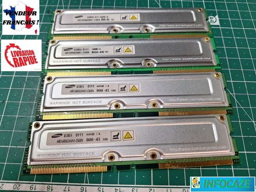 4X64 MO Samsung Mr16R0824Bn1-Ck8In 64Mb/4 800-45 Rdram Rambus - Afbeelding 1 van 4