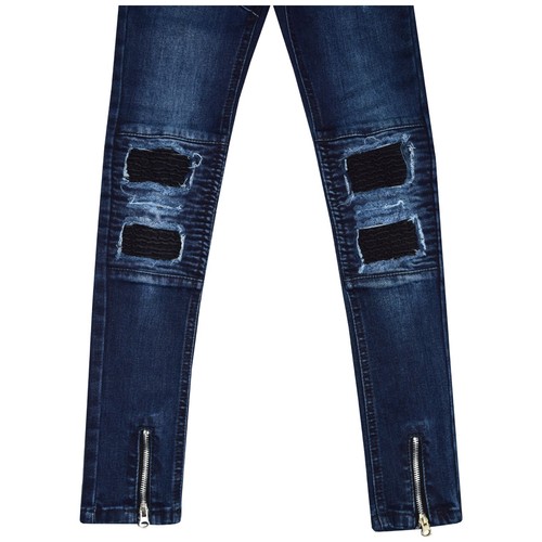 Bambini Ragazzi Blu Elasticizzato di Design Jeans Strappato Skinny Pantaloni - 第 4/7 張圖片
