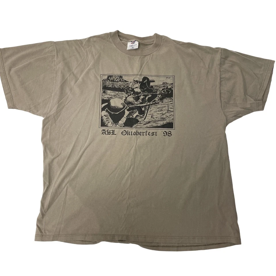 Camiseta De Colección Años 90 Jerzees Gris Bill Sisler 1998 ASL OKTOBERFEST 98’ Guerra EE. UU. 2XL Foto 2 de 4