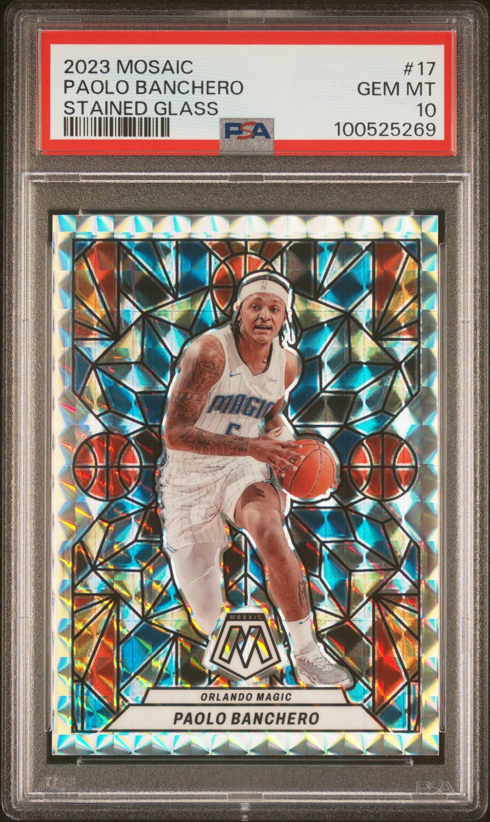 2023 PANINI MOSAIC STAINED GLASS #17 PAOLO BANCHERO PSA 10