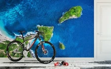 3D Blue Ocean Stones G7404 Wallpaper Wall Murals Removable Self-adhesive Honey