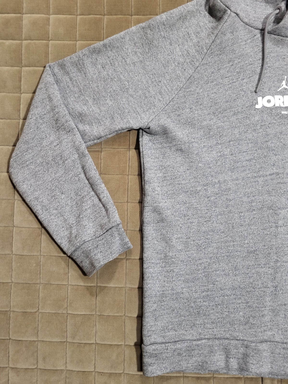 NIKE AIR JORDAN LEGACY AJ11 FLEECE PULLOVER HOODIE GRAY/PURPLE CONCORD SZ MEDIUM thumbnail 3