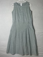 Shein Boho Midi Dress Size L Sleeveless Green White Stripe Summer Midi