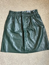 Ladies Green Faux Leather Skirt large