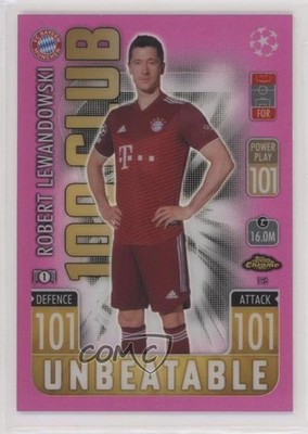 2021 Chrome Match Attax UEFA Champions League 100 Club Robert Lewandowski 0n2t