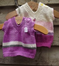 Hand Knitted Tanktops 0-3 Months & 3-6 Months