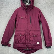 Nike Jacket Women Small Purple Storm Fit Hoodie Flap Pockets Full Zip Coat EUC