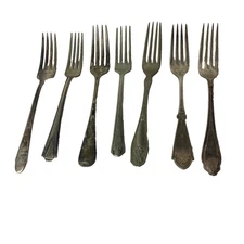 Antique Lot of 7 Misc. Silverplate Forks