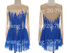 New Ice Figure Skating Dress Figure Skating Dress For Competition blue