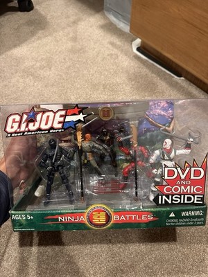 Hasbro G.I. Joe Ninja Battles Boxed Figure Set w/ DVD Comic Snake Eyes