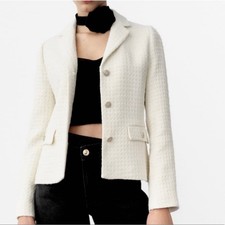 ZARA Textured Short Blazer XS