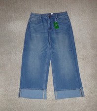NWT HALARA FLEX HIGH WAIST ROLLED HEM WIDE LEG JEANS SZ XL REG