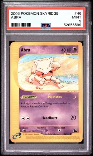 ABRA 46/144 SKYRIDGE POKEMON PSA 9 MINT VINTAGE GRADED CARD! Low Pop