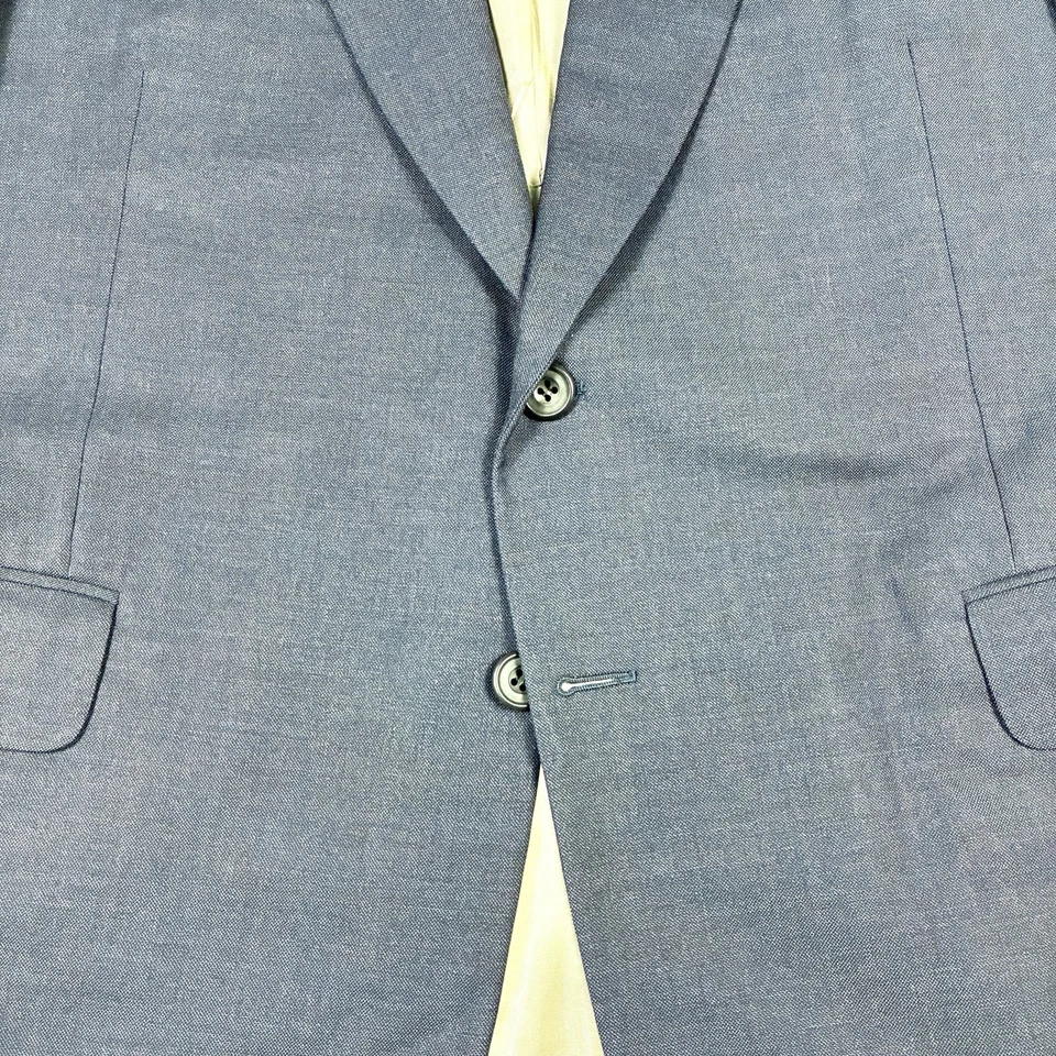 Paul Stuart Suit Mid Blue 2 Button Side Adjuster Made In Canada 44 38 - Image 4 of 4