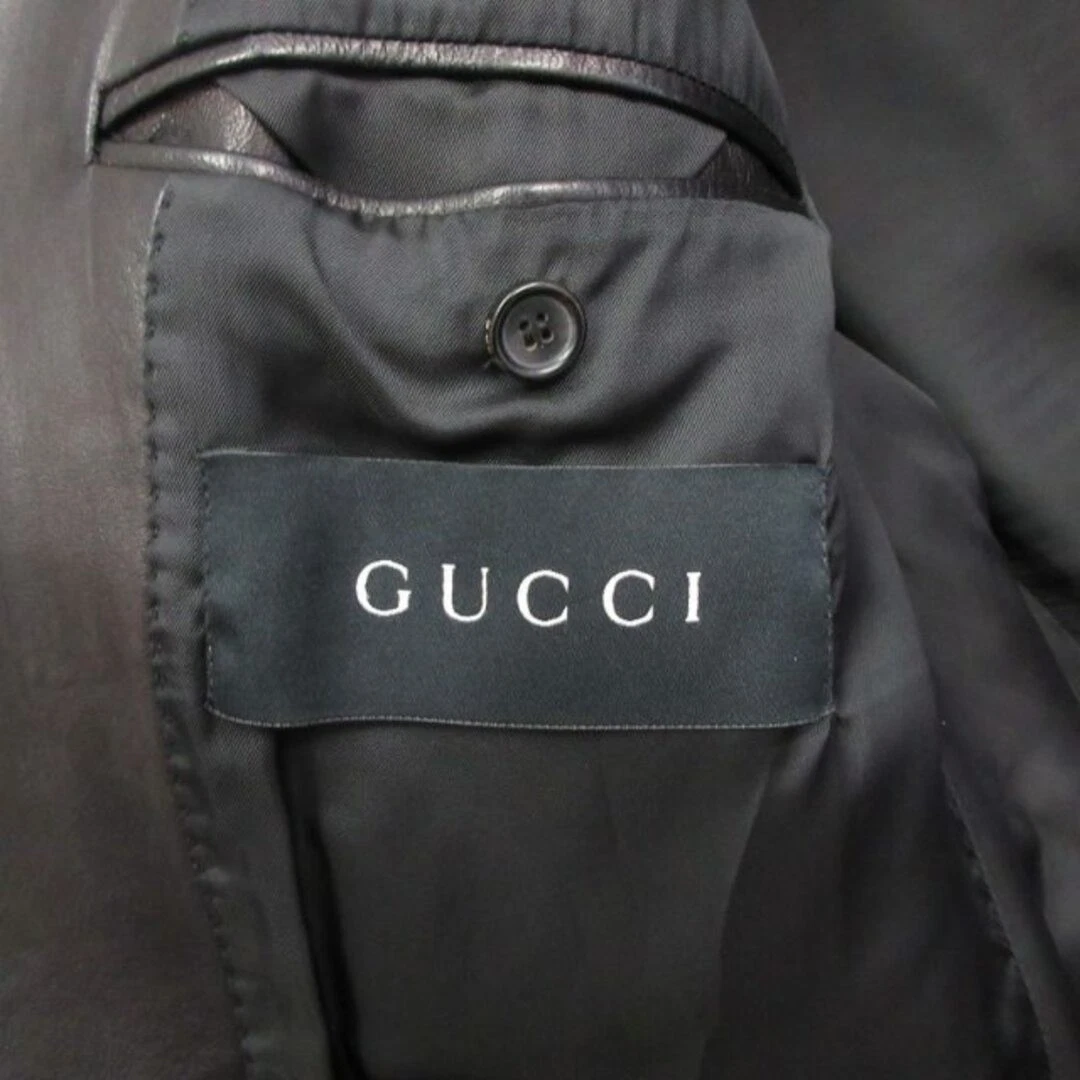 Gucci Tom Ford agnello pelle di pecora 2B giacca sartoriale singola nera usata 3b730