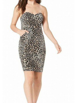 B DARLIN Womens Beige Sleeveless Mini Body Con Party Dress 0