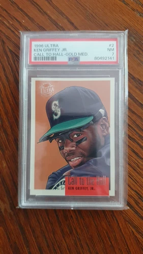 Ken Griffey Jr  1996 Ultra Call To The Hall Gold Medallion #2 PSA7 PoP of 6