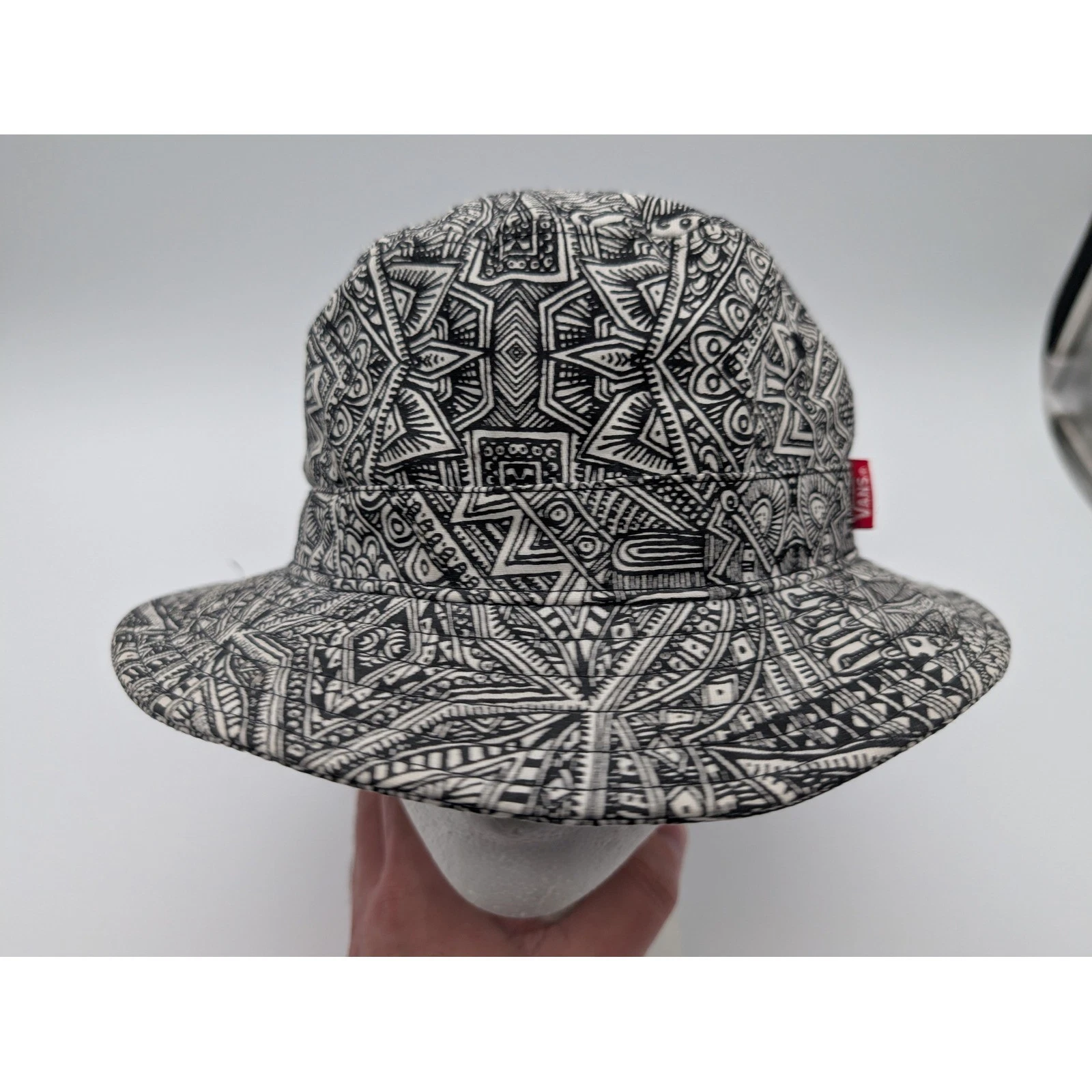 Vans x Zio Ziegler Bucket Hat Black White Geometric Tribal Print Mens Womens