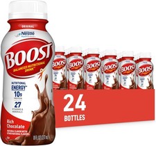 BOOST Original Ready to Drink Rich Chocolate, 8 Fl Oz Bottle Pack of 24 