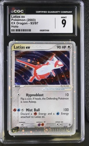 CGC 9 MINT Latias EX 93/97 EX Dragon Holo Pokemon Card