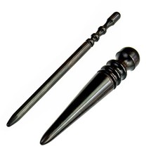 2 PCS Ebony Wood Leather Edge Burnisher Slicker Polishing Grinding Tool