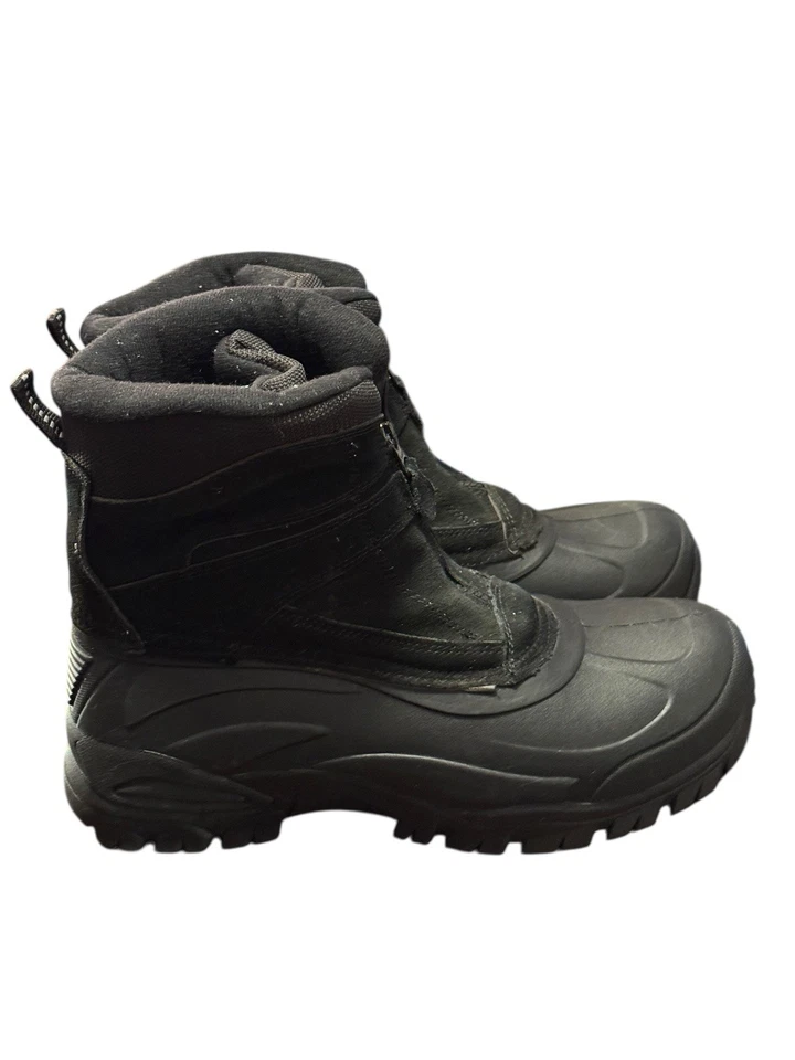 Totes Bryan Hombres Talla 12M Negro Invierno Botas de Nieve Impermeables Cremallera Aisladas Cálidas Foto 2 de 4