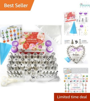 Cake Decorating Tips Stainless Steel 88pcs Set for Cupcakes Cookies Pastries
