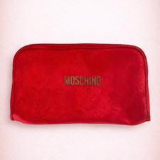 Moschino Marsupio da Viaggio Cosmetico Rosso Logo Oro Borsa Trucco