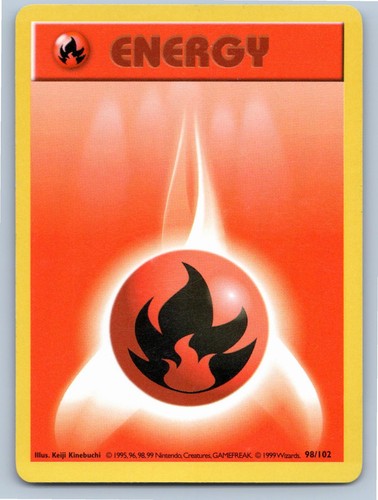 1999 POKEMON FIRE ENERGY BASE SET UNLIMITED 98/102 C NM A88551 FREE S&H