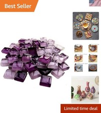 Assorted Purple Square Mosaic Tiles - 100 Pieces for Creative Home Decoration