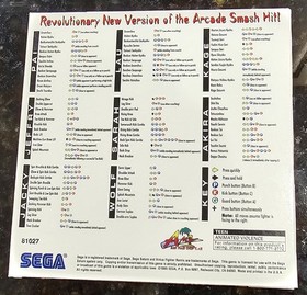 Virtua Fighter Remix & 2 Sega Saturn 1995 Promotional Copy Not For Resale Sleeve